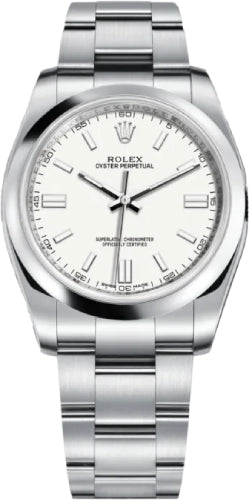 Rolex Oyster Perpetual 36 White Index Dial Watch - 116000