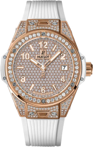 Hublot Big Bang 3-Hands One Click King Gold 39mm  White Full Pave - 465.OE.9010.RW.1604