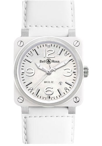 Bell & Ross BR 03-92 White Ceramic Calfskin Watch
