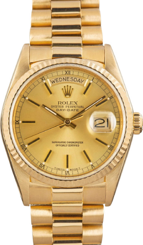 Rolex Day-Date President Champagne Index 36mm 18k Yellow Gold - 1803