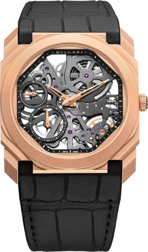 BVLGARI Octo Finissimo Rose Gold Skeleton Watch - 102946